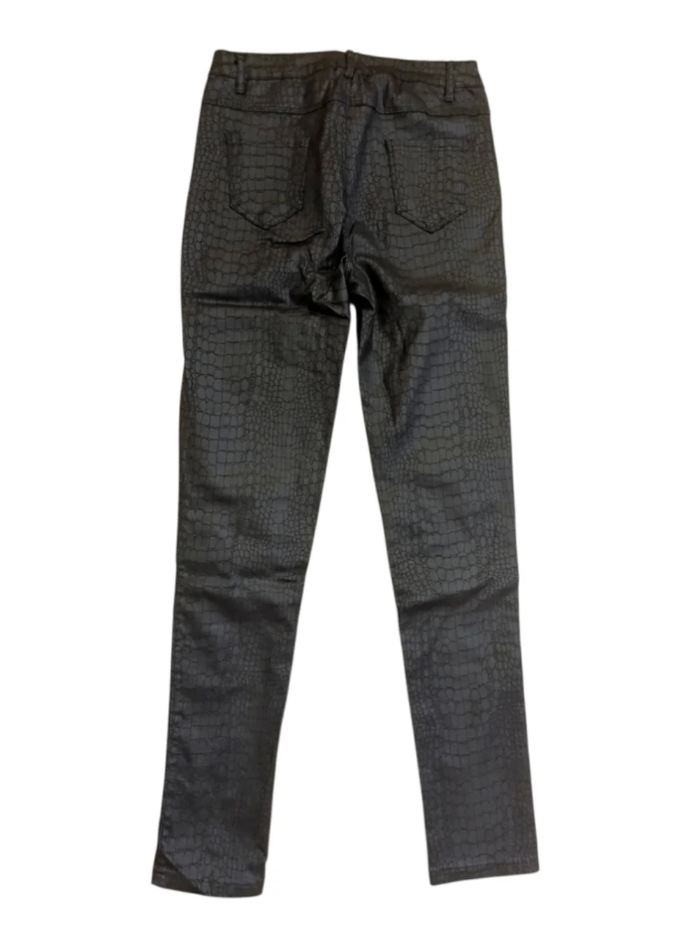 Black Crocodile Print Skinny Pants Medium